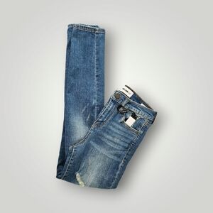 WILLIAM Rast Jeans Womens 25 Blue  HighRise Ankle Distressed‎ Denim New